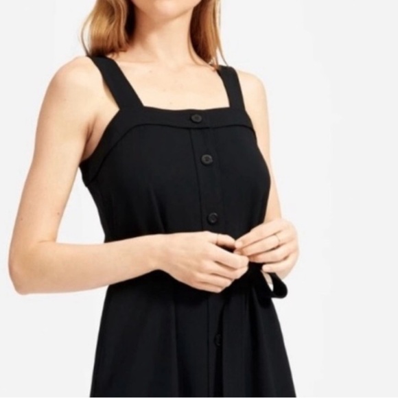 Everlane Japanese Goweave Picnic Apron Dress Women's Size 4 Black Pinafore NWOT - Picture 2 of 11